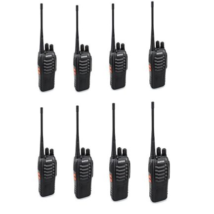 Baofeng BF-888S UHF 2-way Radio Handheld Walkie Talkie/Interphone Black – 8 PCS
