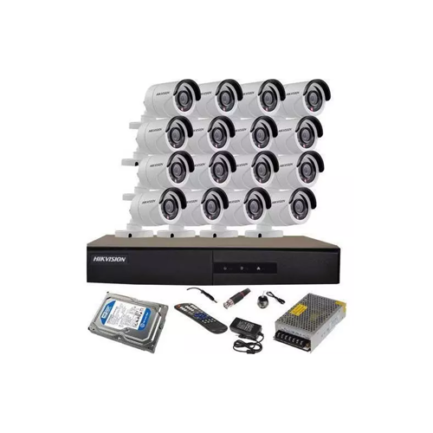 HikVision 16 CCTV Camera Complete Kit + 2 Terabyte Hard Drive