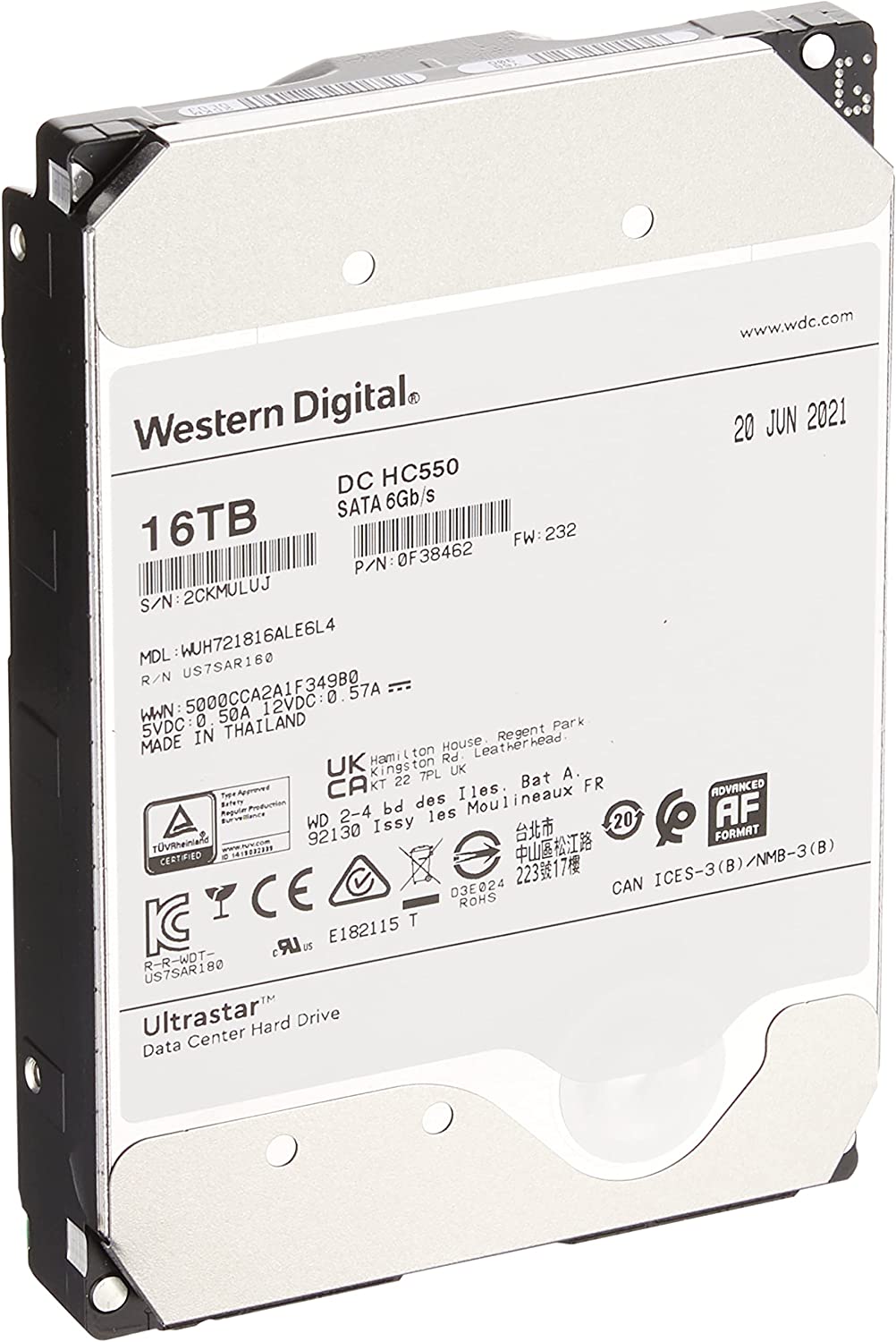 Western Digital 16 Terabyte Internal Hard Disk Drive